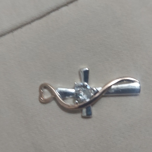 Swarovski Crystal Silver & Gold Plated Faith Cross Pendant - Picture 5 of 8